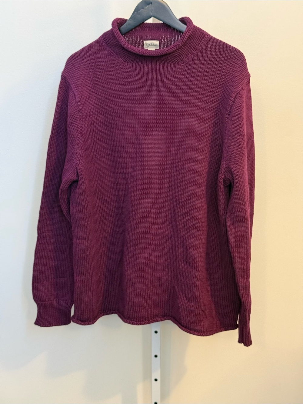 J. Crew  Roll-neck & Hem Plum Sweater
